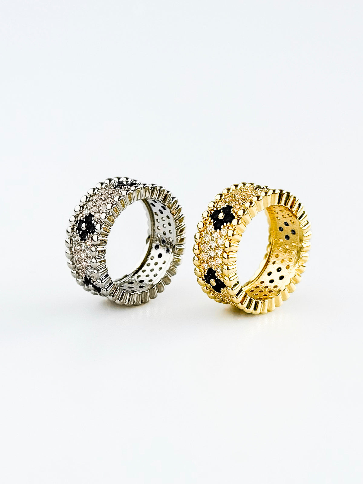 Micropave Clover Band Ring - Black-230 Jewelry-JOSEPH ANTHONY-Coastal Bloom Boutique, find the trendiest versions of the popular styles and looks Located in Indialantic, FL