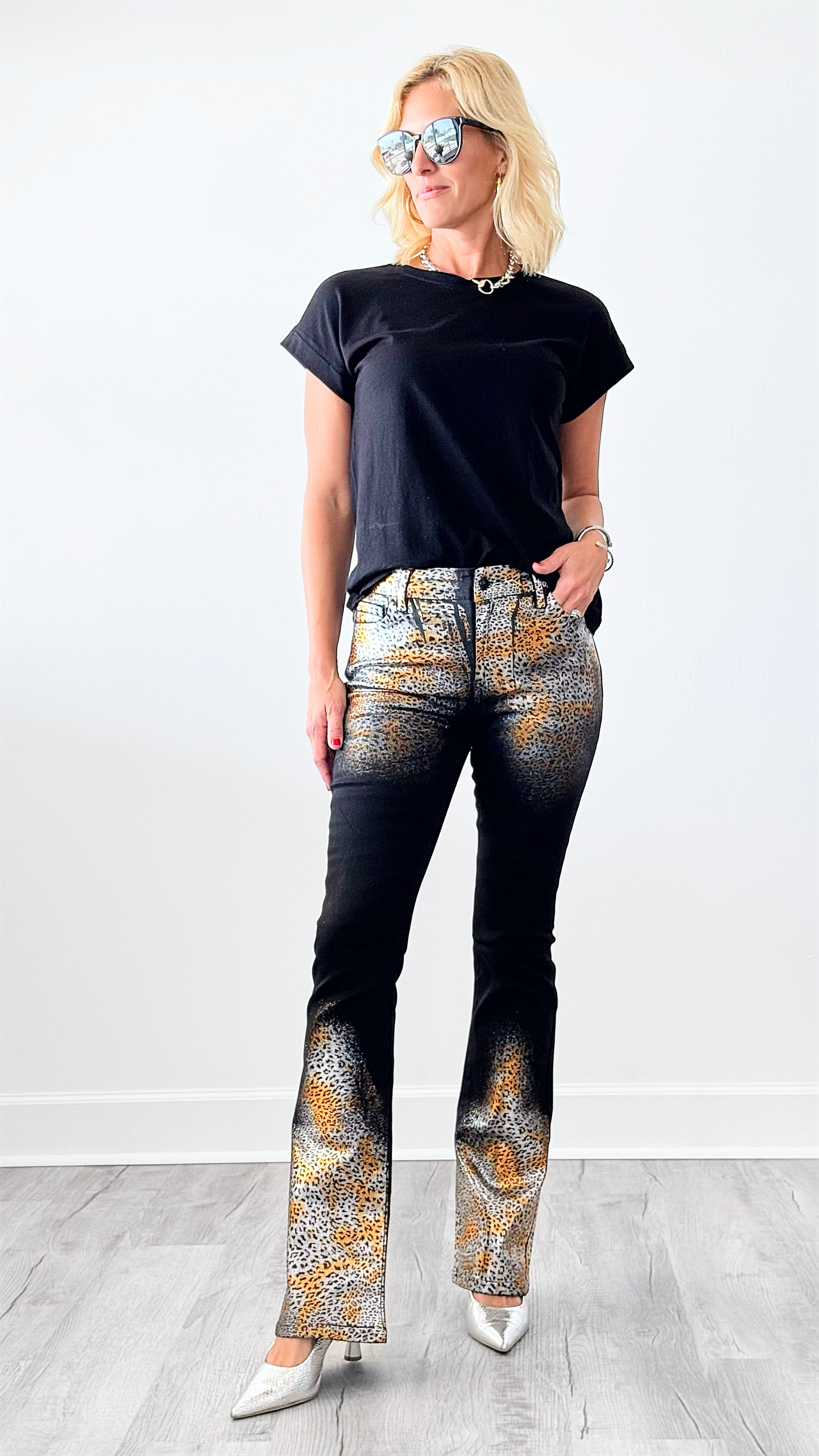 Untamed Glam Flare Denim-170 Bottoms-Vibrant M.i.U-Coastal Bloom Boutique, find the trendiest versions of the popular styles and looks Located in Indialantic, FL