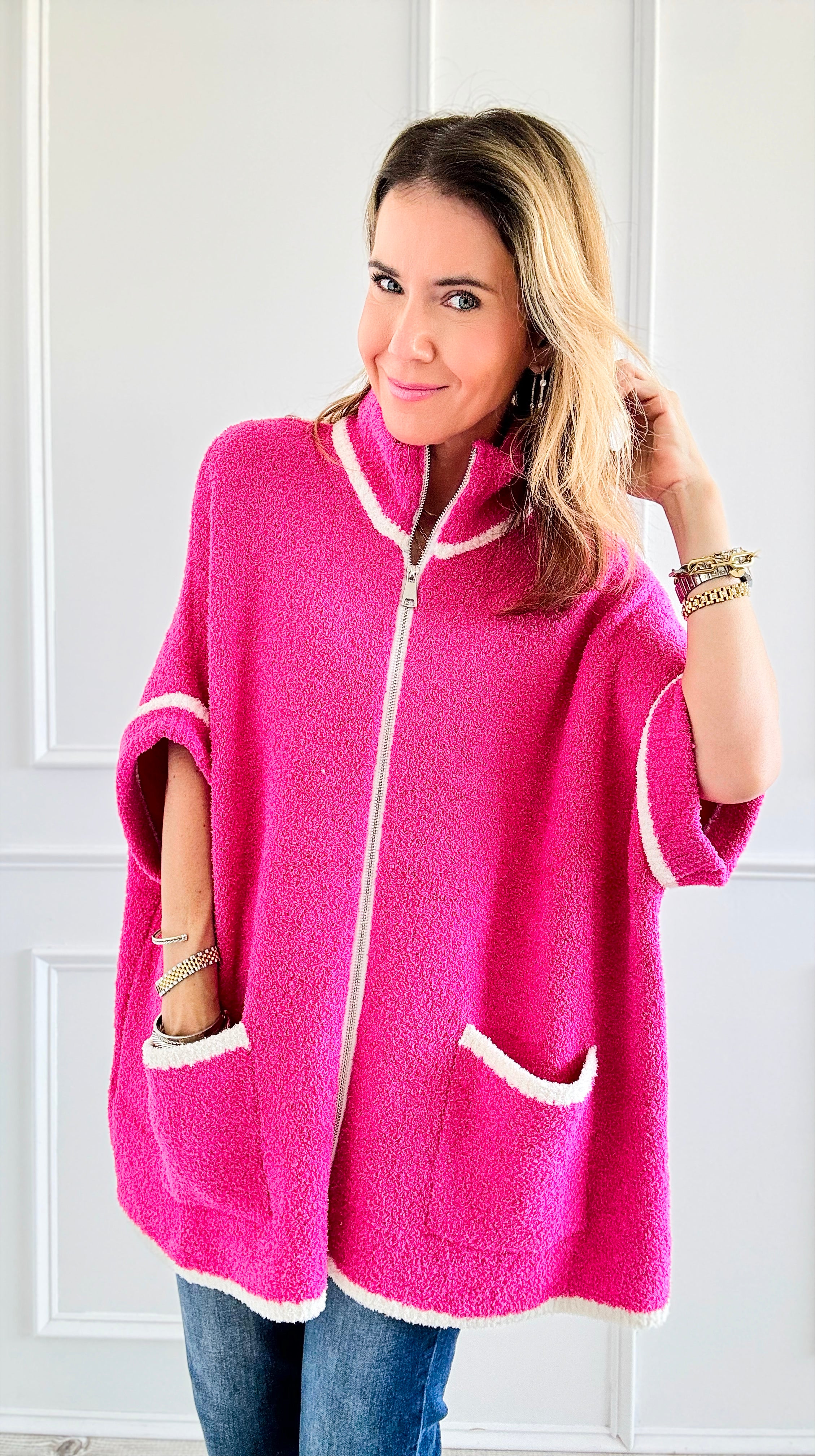 Cloud Comfort Cardigan - Fuchsia-160 Jackets-NYW-Coastal Bloom Boutique, find the trendiest versions of the popular styles and looks Located in Indialantic, FL