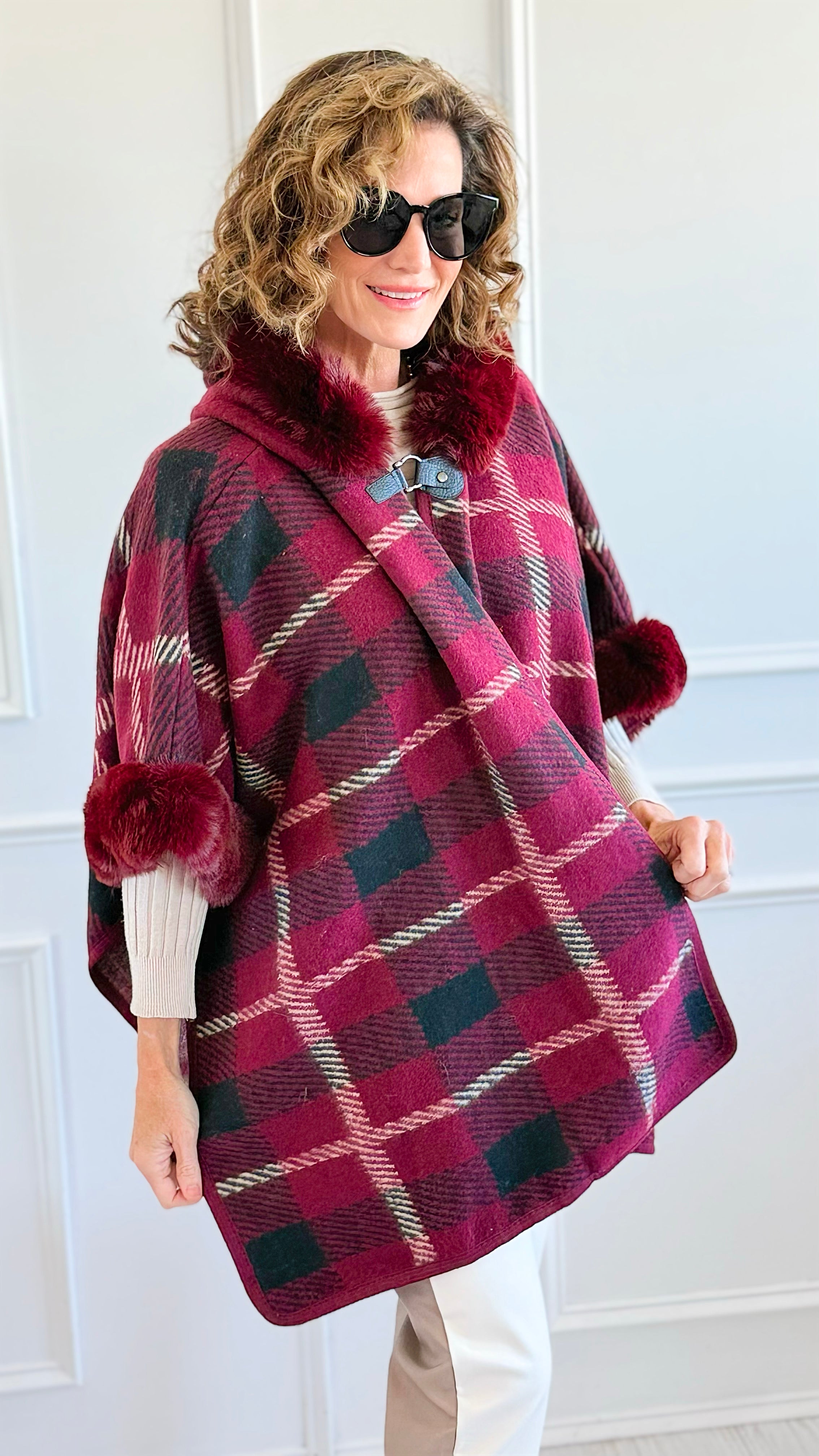 Alpine Glow Hooded Poncho-150 Cardigans/Layers-On Blue-Coastal Bloom Boutique, find the trendiest versions of the popular styles and looks Located in Indialantic, FL
