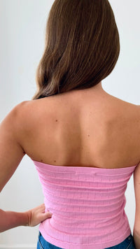 Twist Front Tube Top - Pink-100 Sleeveless Tops-MISS LOVE-Coastal Bloom Boutique, find the trendiest versions of the popular styles and looks Located in Indialantic, FL