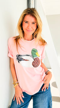 Playful Patchwork Duck Graphic Top