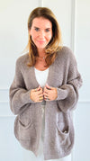 Sugar High Italian Cardigan- Mocha-150 Cardigans/Layers-Italianissimo-Coastal Bloom Boutique, find the trendiest versions of the popular styles and looks Located in Indialantic, FL