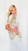 Paisley Garden Italian Blouse-110 short Sleeve Top-SORPRESA-Coastal Bloom Boutique, find the trendiest versions of the popular styles and looks Located in Indialantic, FL