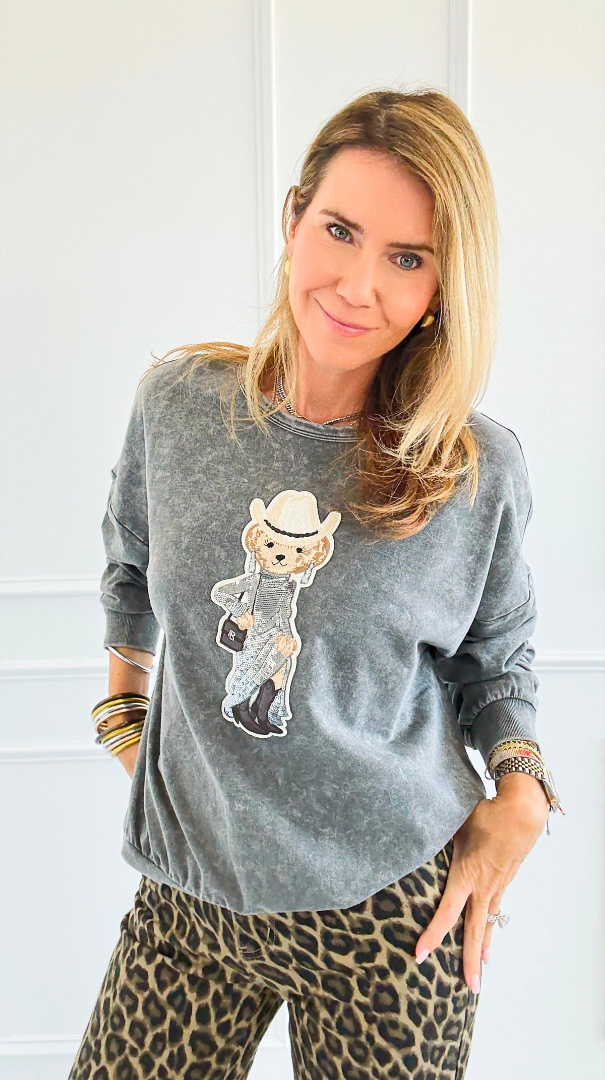 CB Custom - Rodeo Runway Sweatshirt-130 Long Sleeve Tops-Blu Pepper / Holly-Coastal Bloom Boutique, find the trendiest versions of the popular styles and looks Located in Indialantic, FL
