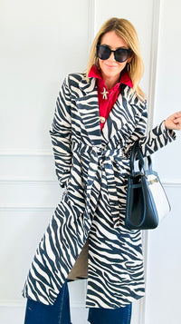 Milano Stripes Italian Coat-160 Jackets-BONITO SRL-Coastal Bloom Boutique, find the trendiest versions of the popular styles and looks Located in Indialantic, FL
