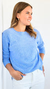 Timeless Comfort Italian Pullover- Periwinkle-130 Long Sleeve Tops-Italianissimo-Coastal Bloom Boutique, find the trendiest versions of the popular styles and looks Located in Indialantic, FL