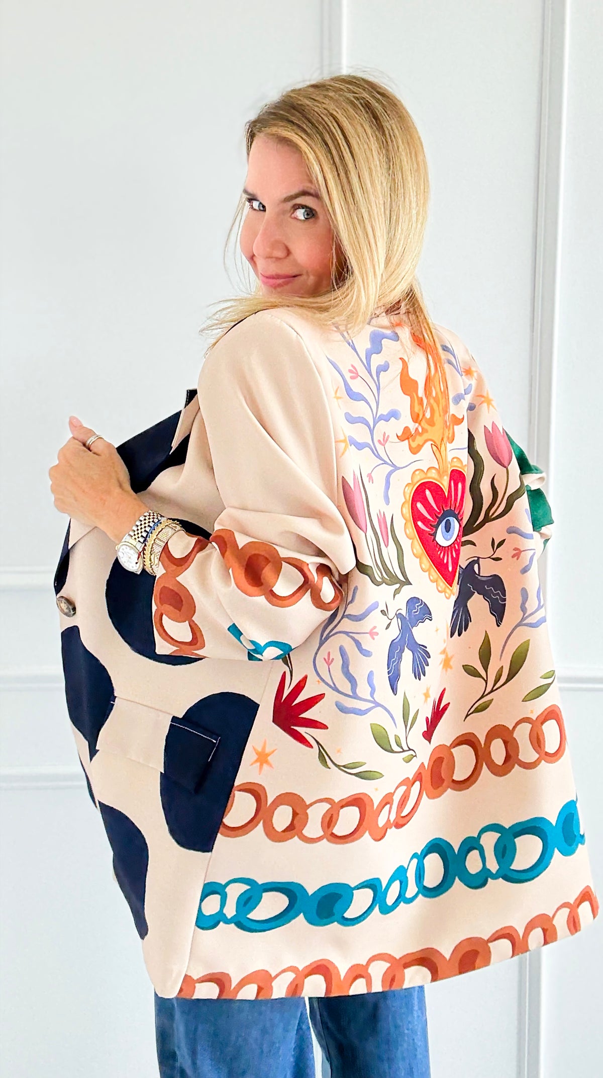 Panther Perennials Italian Blazer-160 Jackets-Italianissimo-Coastal Bloom Boutique, find the trendiest versions of the popular styles and looks Located in Indialantic, FL