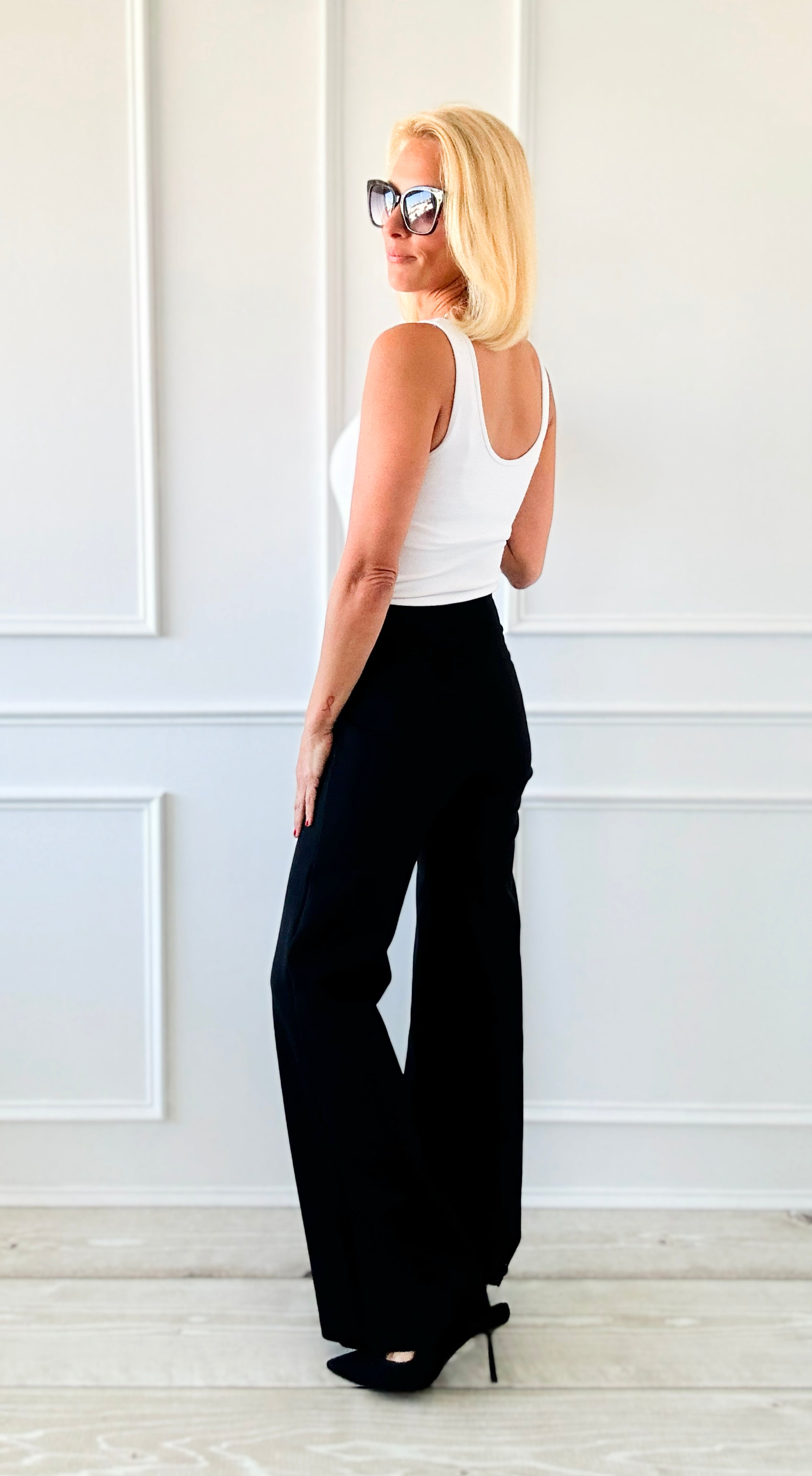 Neoprene Wide Leg Pant By Commando-170 Bottoms-Commando-Coastal Bloom Boutique, find the trendiest versions of the popular styles and looks Located in Indialantic, FL