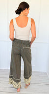 Striped Palazzo Pants with Crochet Hem-170 Bottoms-Blue Velvet-Coastal Bloom Boutique, find the trendiest versions of the popular styles and looks Located in Indialantic, FL