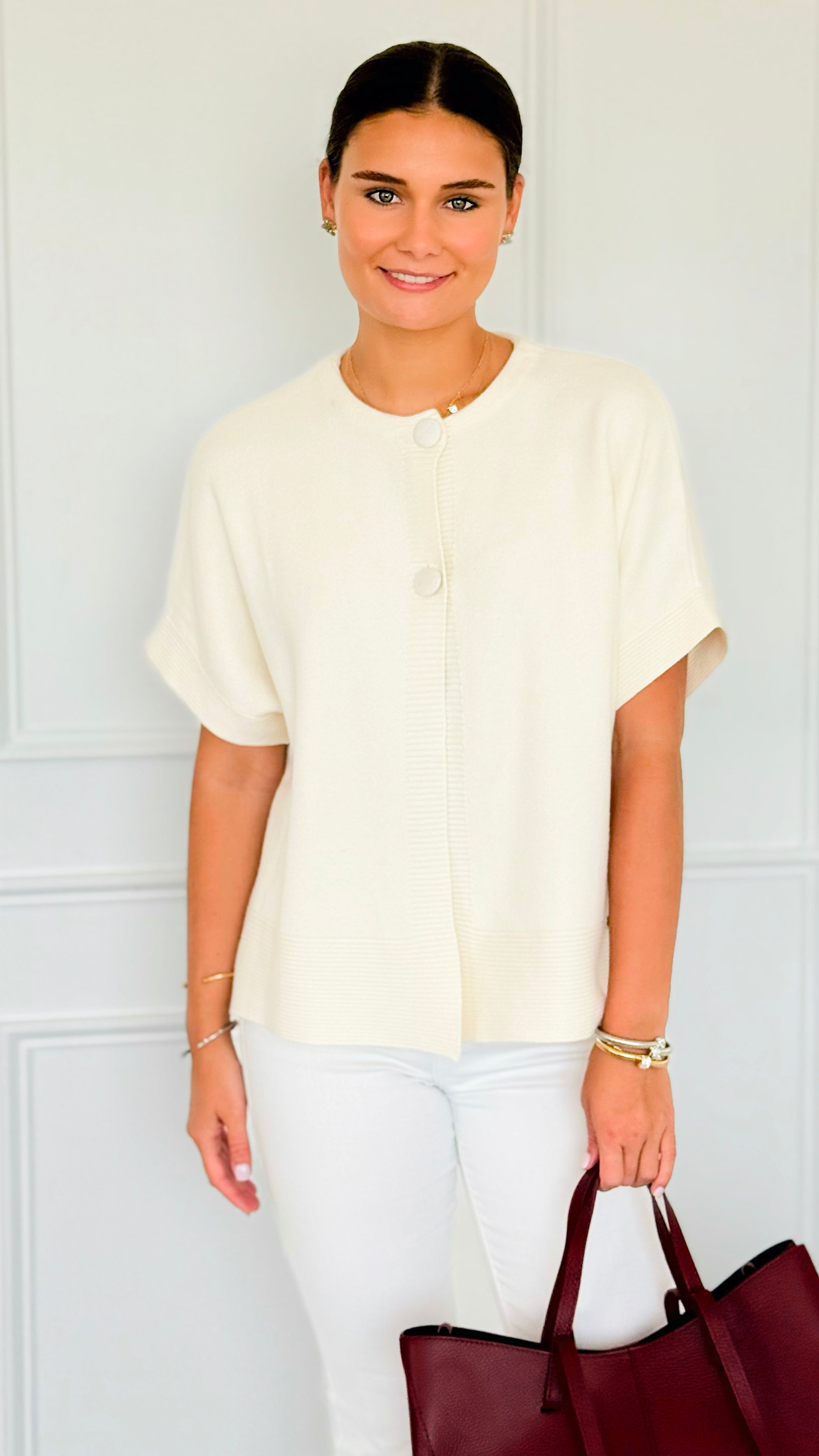 Plush Edit Italian Cardigan- Winter White-150 Cardigans/Layers-Italianissimo-Coastal Bloom Boutique, find the trendiest versions of the popular styles and looks Located in Indialantic, FL