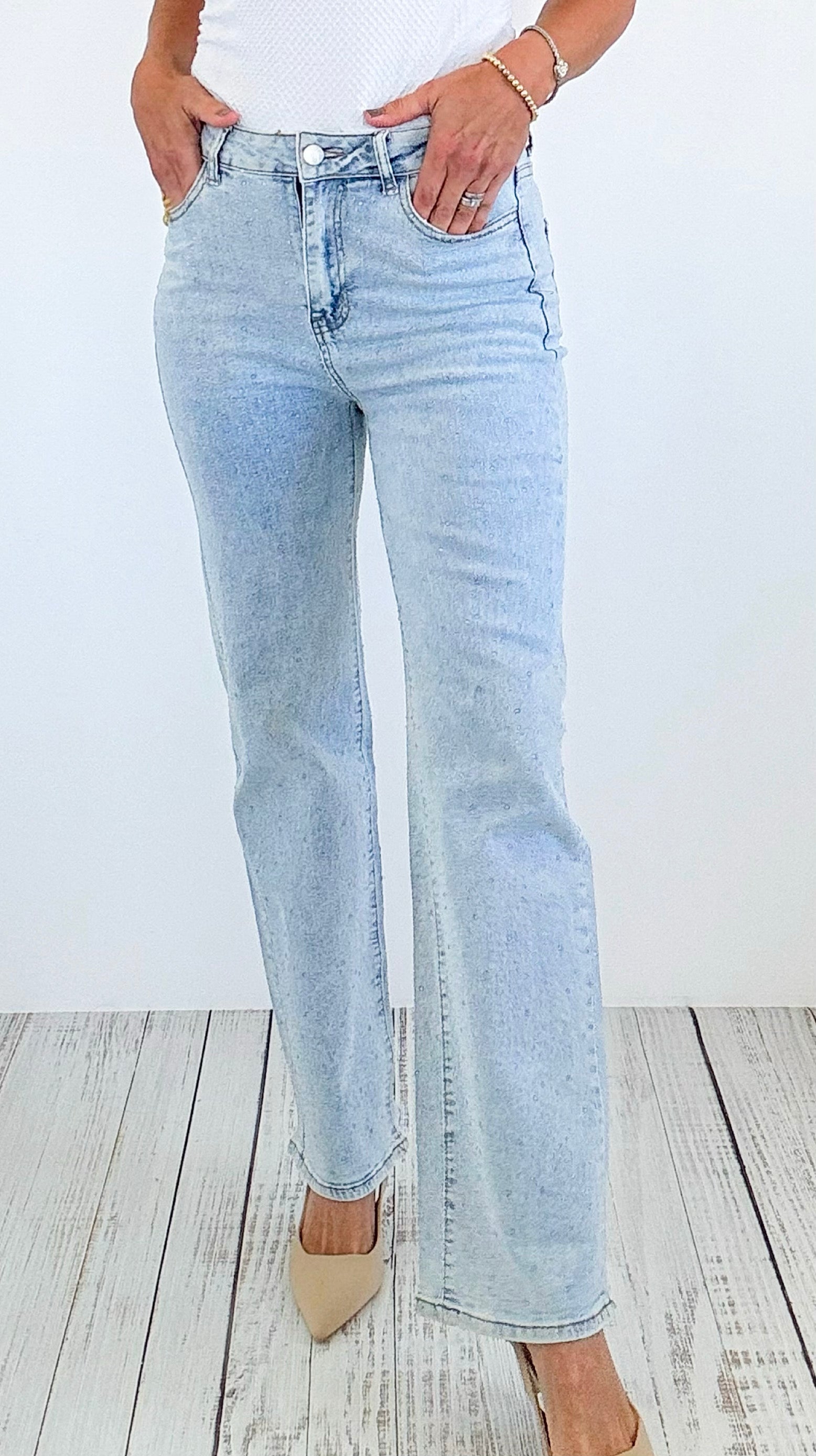 Daydream Vintage Denim Pants-170 Bottoms-KIWI-Coastal Bloom Boutique, find the trendiest versions of the popular styles and looks Located in Indialantic, FL