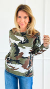 Off-Duty Edge Camo Top-130 Long Sleeve Tops-V6-Coastal Bloom Boutique, find the trendiest versions of the popular styles and looks Located in Indialantic, FL