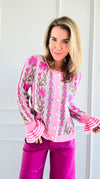 Floral Cascade Button Cardigan-130 Long sleeve top-SO ME-Coastal Bloom Boutique, find the trendiest versions of the popular styles and looks Located in Indialantic, FL