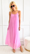 Breezy Sheer Italian Sundress - Pink-200 Dresses/Jumpsuits/Rompers-Germany-Coastal Bloom Boutique, find the trendiest versions of the popular styles and looks Located in Indialantic, FL