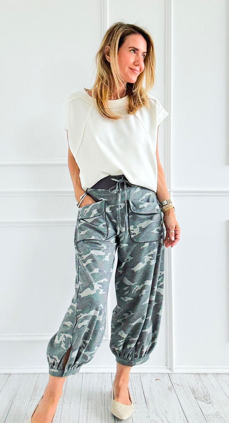 Into the Camo Cuffed Joggers-180 Joggers-ODDI-Coastal Bloom Boutique, find the trendiest versions of the popular styles and looks Located in Indialantic, FL