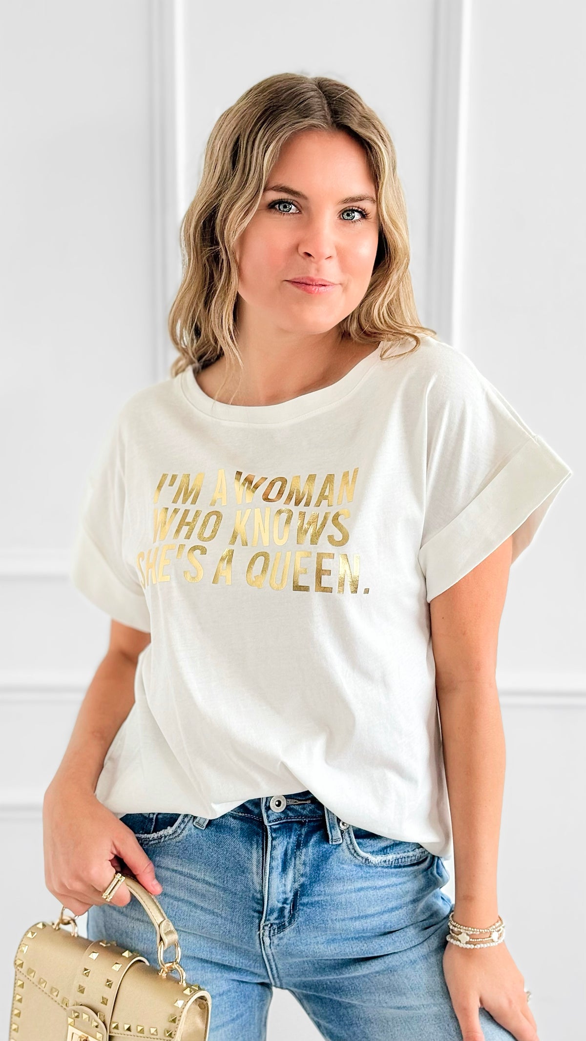 Women Energy Italian Graphic Tee-110 Short Sleeve Tops-FIRSTAGE-Coastal Bloom Boutique, find the trendiest versions of the popular styles and looks Located in Indialantic, FL