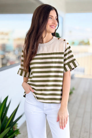 Harbor Lines Button Detail Top
