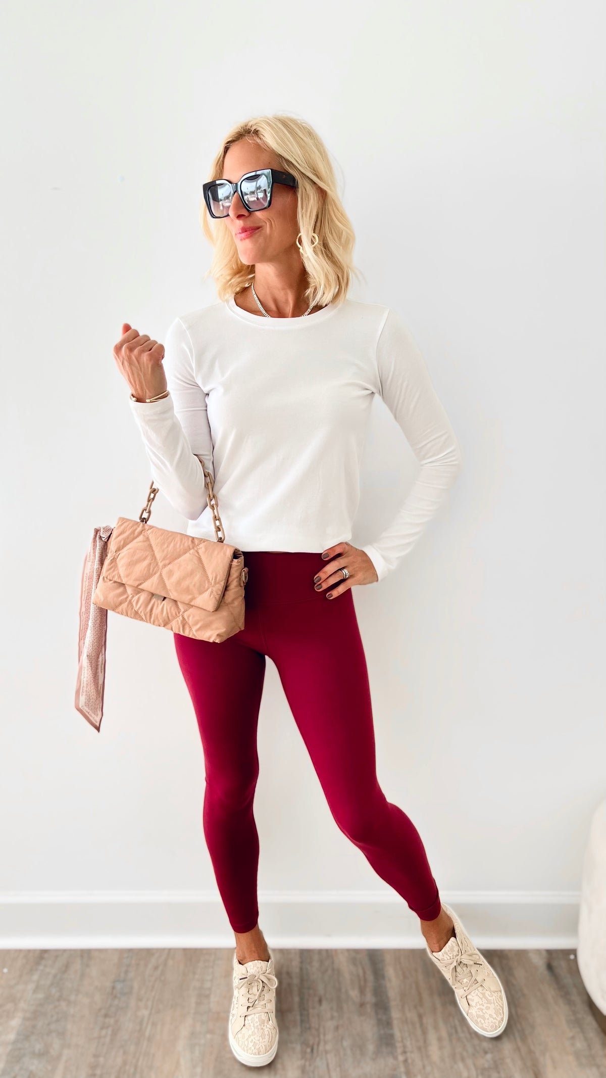 Butter Soft Basic Full Length Leggings - Mulled Wine-210 Loungewear/Sets-Rae Mode-Coastal Bloom Boutique, find the trendiest versions of the popular styles and looks Located in Indialantic, FL