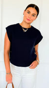 Signature Side Button Knit Vest - Midnight Navy-150 Cardigans/Layers-idem ditto-Coastal Bloom Boutique, find the trendiest versions of the popular styles and looks Located in Indialantic, FL