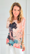 Majesty Bloom Italian Graphic Tee-110 short Sleeve Top-Italianissimo-Coastal Bloom Boutique, find the trendiest versions of the popular styles and looks Located in Indialantic, FL