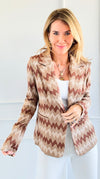 Chevron Relaxed Italian Blazer-Camel-Brown-160 Jackets-Venti6-Coastal Bloom Boutique, find the trendiest versions of the popular styles and looks Located in Indialantic, FL