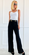 Boujie Allure Tailored Pants - Black-170 Bottoms-Michel-Coastal Bloom Boutique, find the trendiest versions of the popular styles and looks Located in Indialantic, FL