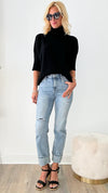 Break Free Italian Sweater Top - Black-140 Sweaters-Italianissimo-Coastal Bloom Boutique, find the trendiest versions of the popular styles and looks Located in Indialantic, FL