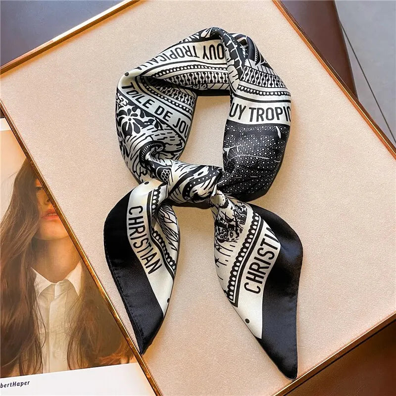 Tropical Bliss Printed Silk Scarf-260 Other Accessories-Chasing Bandits-Coastal Bloom Boutique, find the trendiest versions of the popular styles and looks Located in Indialantic, FL