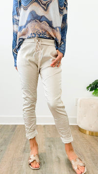 Italian Wish List Moonlit Jogger - Sand Beige-180 Joggers-Italianissimo-Coastal Bloom Boutique, find the trendiest versions of the popular styles and looks Located in Indialantic, FL