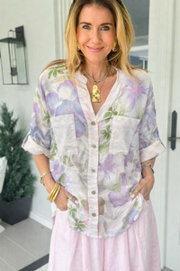 Blooming & Sequins Italian Button Top