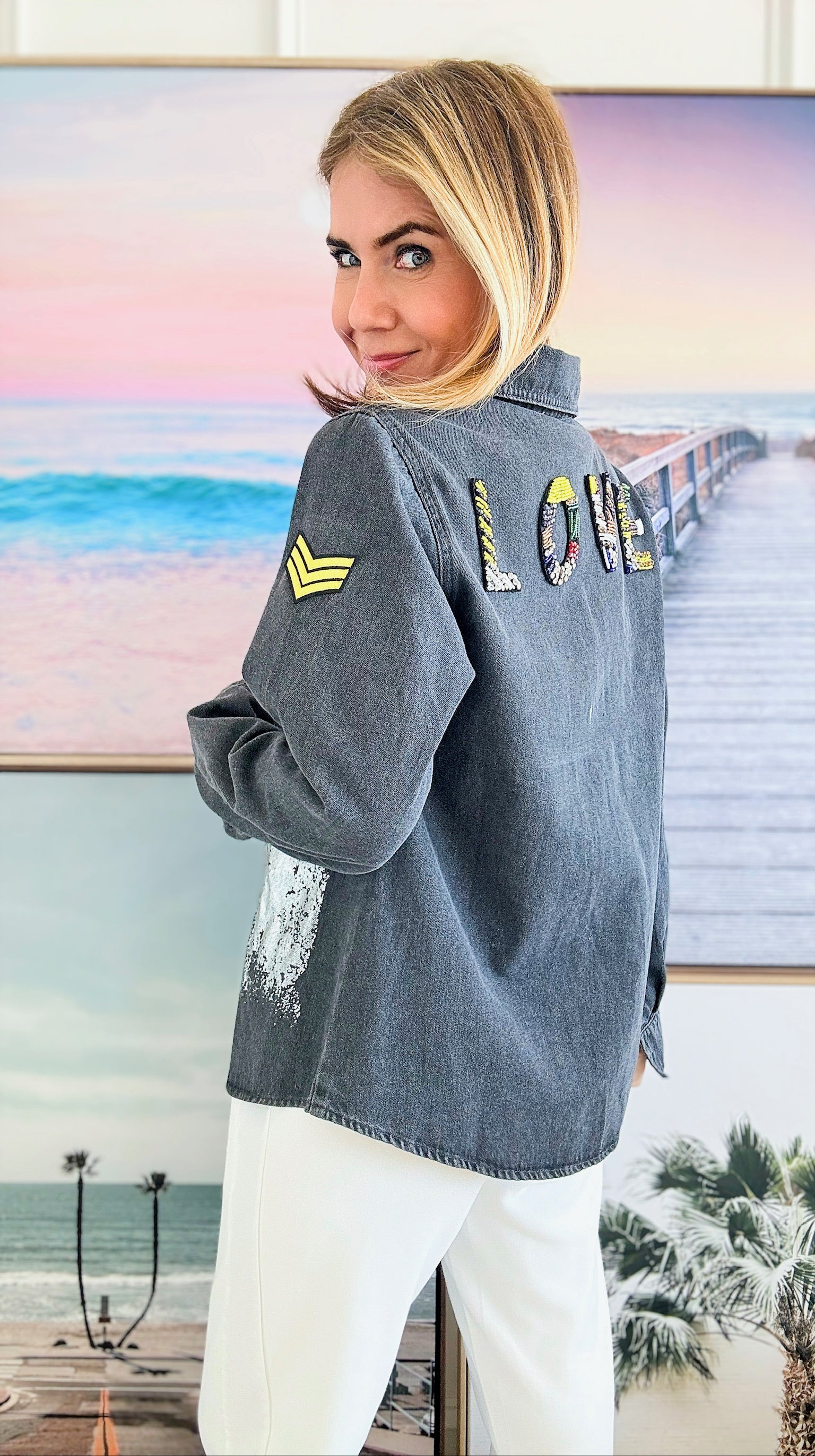 CB Custom Patchwork Platoon Shacket-130 Long Sleeve Tops-HOLLY / JJ's Fairyland-Coastal Bloom Boutique, find the trendiest versions of the popular styles and looks Located in Indialantic, FL