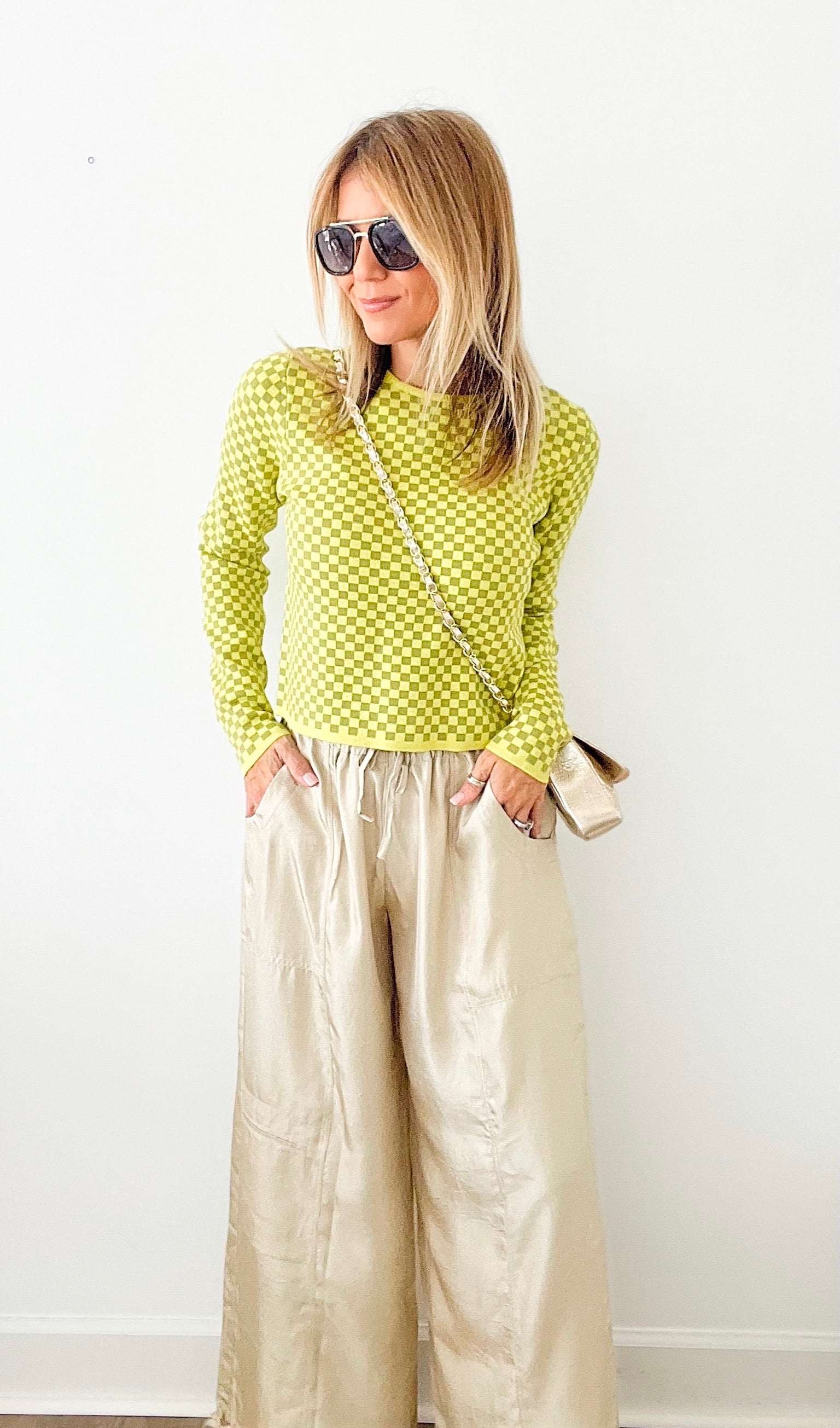 In My Zone Checkered Top-130 Long Sleeve Tops-HYFVE-Coastal Bloom Boutique, find the trendiest versions of the popular styles and looks Located in Indialantic, FL