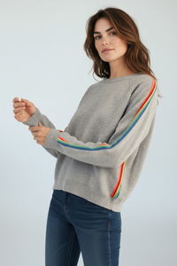 Rainbow Drift Knit Sweater-140 Sweaters-JODIFL-Coastal Bloom Boutique, find the trendiest versions of the popular styles and looks Located in Indialantic, FL