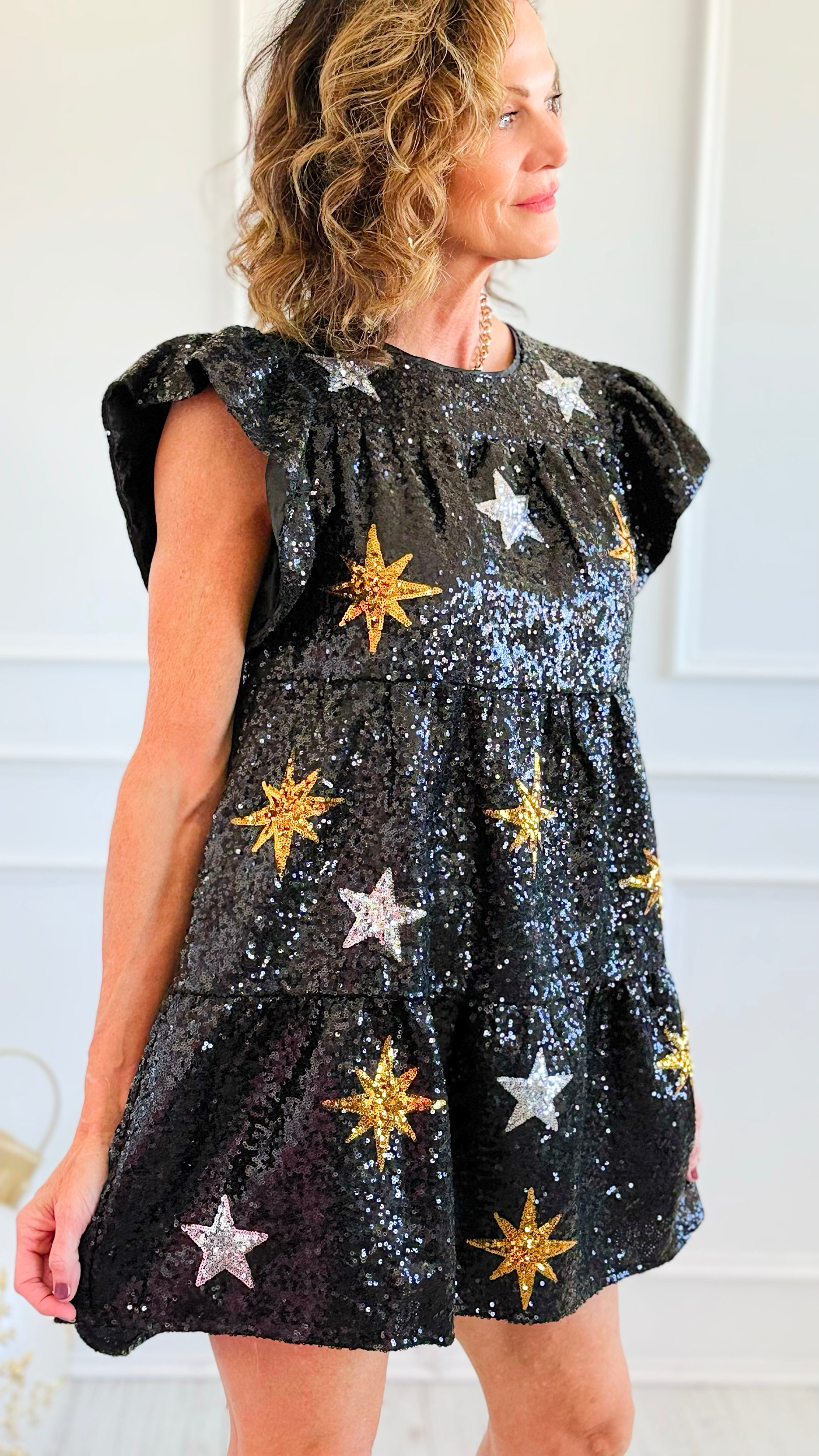 Celestial Luxe Sequin Mini Dress-200 Dresses/Jumpsuits/Rompers-Rousseau-Coastal Bloom Boutique, find the trendiest versions of the popular styles and looks Located in Indialantic, FL