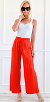 Garden Luxe Wide Leg Pants - Tomato Red-170 Bottoms-Love Poem-Coastal Bloom Boutique, find the trendiest versions of the popular styles and looks Located in Indialantic, FL