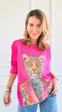 Wild Style Italian St Tropez Knit - Pink-140 Sweaters-Italianissimo-Coastal Bloom Boutique, find the trendiest versions of the popular styles and looks Located in Indialantic, FL