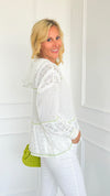 Lace Contrast Pullover-110 Long Sleeve Tops-Fantastic Fawn-Coastal Bloom Boutique, find the trendiest versions of the popular styles and looks Located in Indialantic, FL