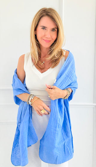 Chic Italian Scarf- Blue-260 Other Accessories-NSP-Coastal Bloom Boutique, find the trendiest versions of the popular styles and looks Located in Indialantic, FL
