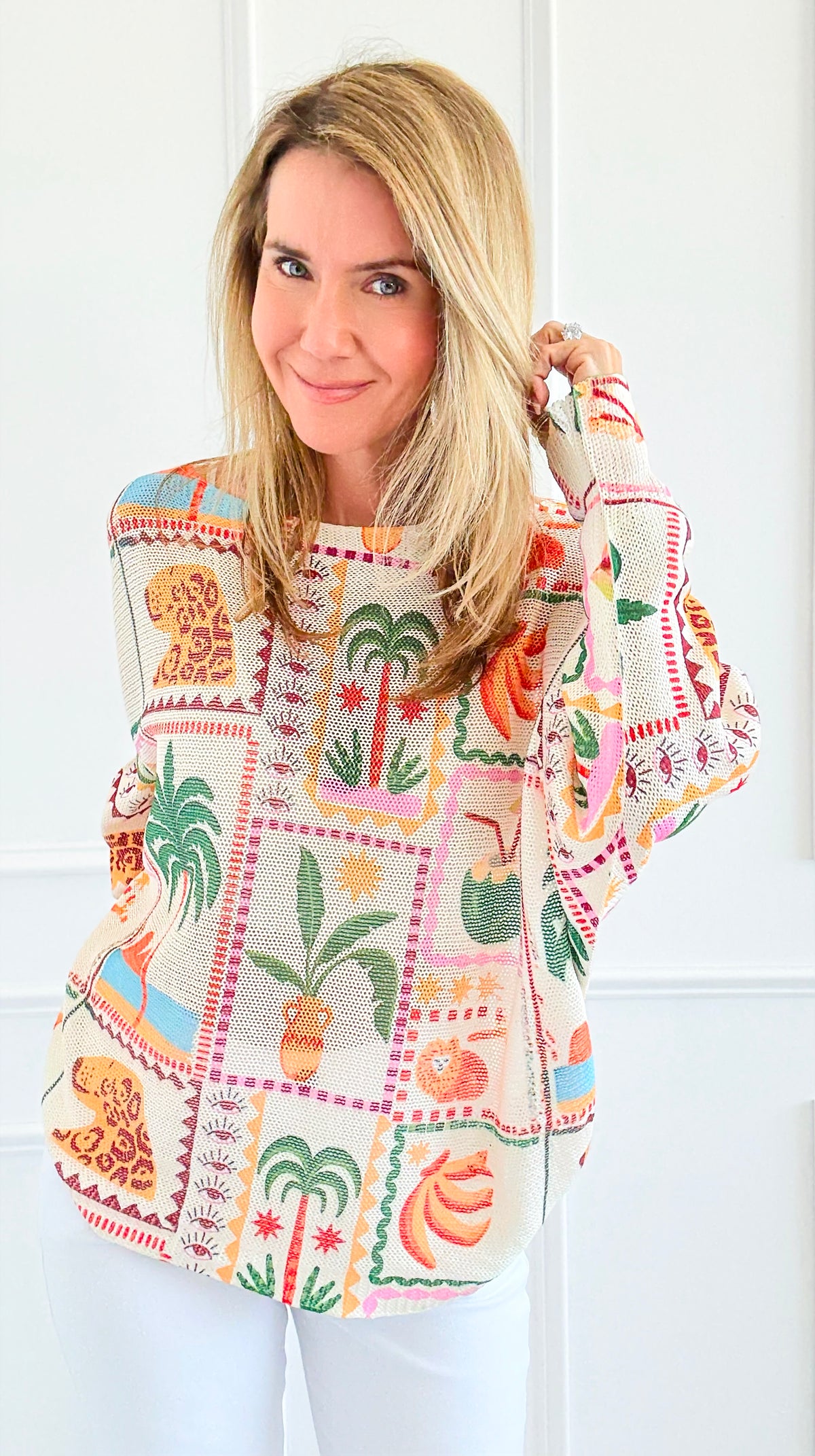 Mai Tai Majesty Italian St Tropez Sweater-140 Sweaters-SORPRESA-Coastal Bloom Boutique, find the trendiest versions of the popular styles and looks Located in Indialantic, FL