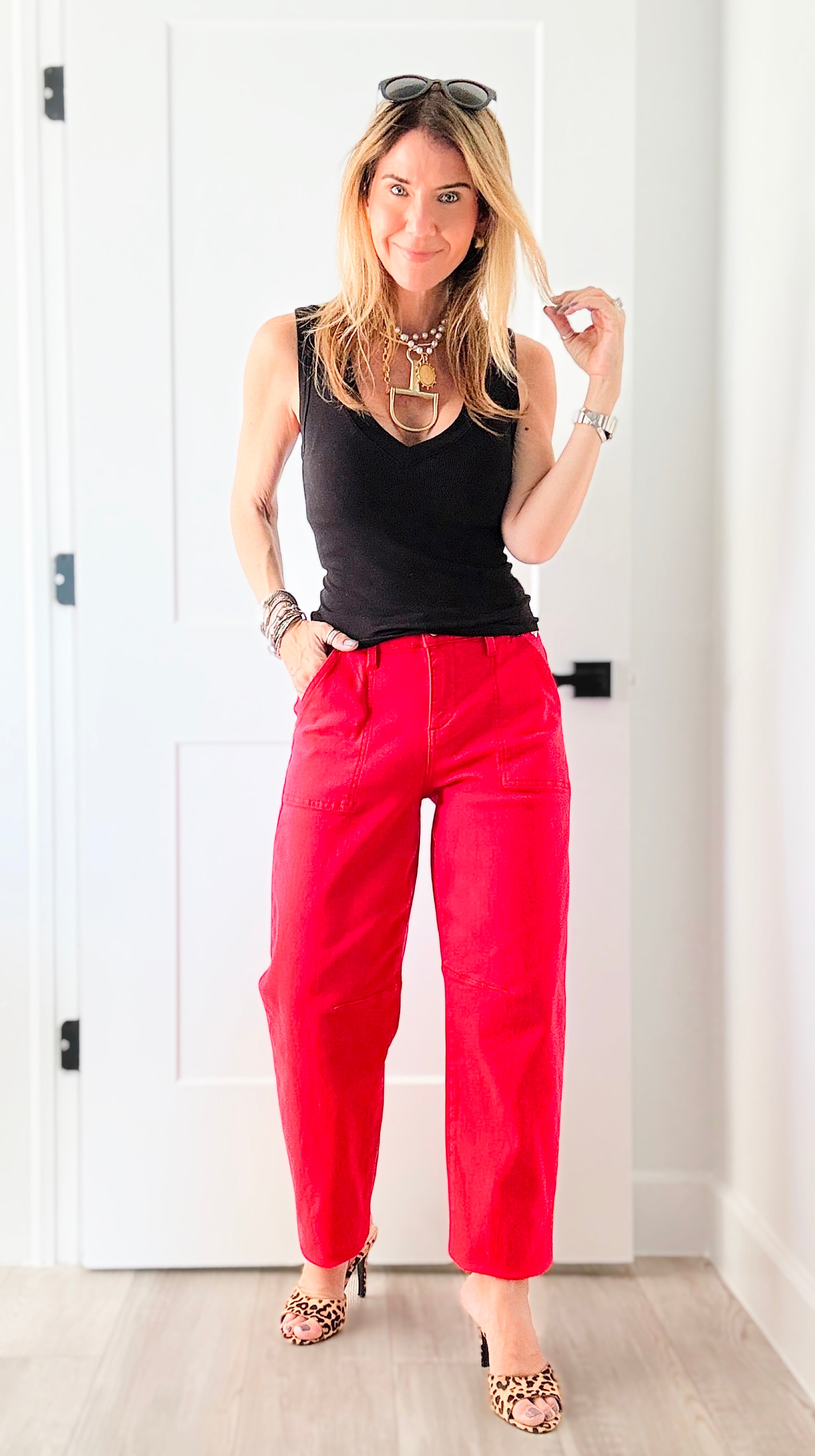 Soho Pop Barrel Pants-170 Bottoms-Risen-Coastal Bloom Boutique, find the trendiest versions of the popular styles and looks Located in Indialantic, FL