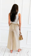 Petal Pleats Wide-Leg Italian Pant-100 Pants-CLEAR S-Coastal Bloom Boutique, find the trendiest versions of the popular styles and looks Located in Indialantic, FL