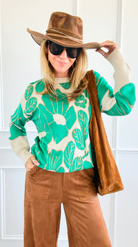 Bold Blossom Knit Sweater-140 Sweaters-sew in love-Coastal Bloom Boutique, find the trendiest versions of the popular styles and looks Located in Indialantic, FL