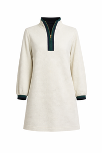 Easy Zip Front Textured Dress