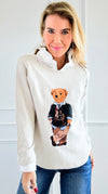 Jerry The Bear Italian Pullover- Ecru-140 Sweaters-Italianissimo-Coastal Bloom Boutique, find the trendiest versions of the popular styles and looks Located in Indialantic, FL