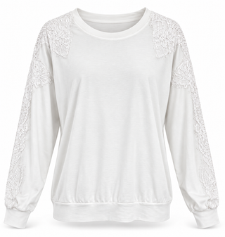 Romantic Lace Sleeve Italian Top -Off White