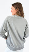 Cozy French Terry Sweatshirt - Grey-110 Long Sleeve Tops-Zenana-Coastal Bloom Boutique, find the trendiest versions of the popular styles and looks Located in Indialantic, FL