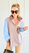 Bold Moves Mixed Italian Shirt-110 Long Sleeve Tops-SEÑORITA C-Coastal Bloom Boutique, find the trendiest versions of the popular styles and looks Located in Indialantic, FL