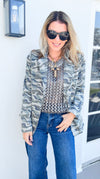 Camo Cameo Printed Blazer-160 Jackets-NoaBoa-Coastal Bloom Boutique, find the trendiest versions of the popular styles and looks Located in Indialantic, FL