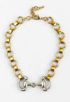 Horsebit Two Tone Chocker Necklace-230 Jewelry-YOCHI-Coastal Bloom Boutique, find the trendiest versions of the popular styles and looks Located in Indialantic, FL